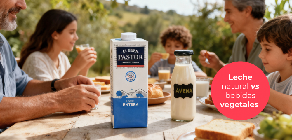 Leche natural vs bebidas vegetales